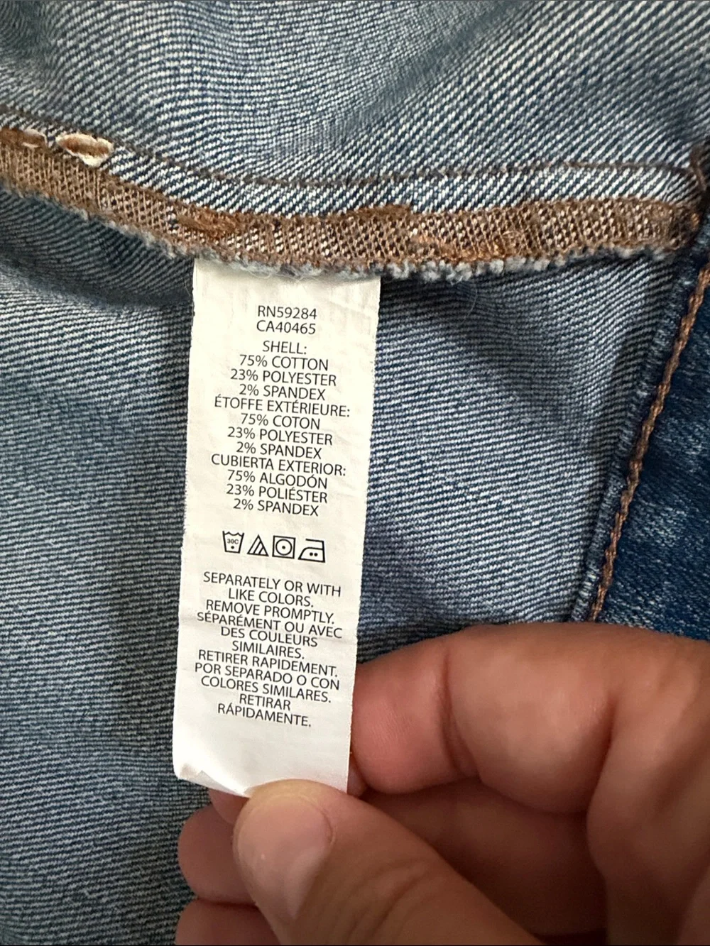 The Children's Place Denim Jacket- Button Front and Pearl Embellishment on Back